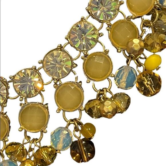 Loft silver tone rhinestone bib necklace - Picture 2 of 7